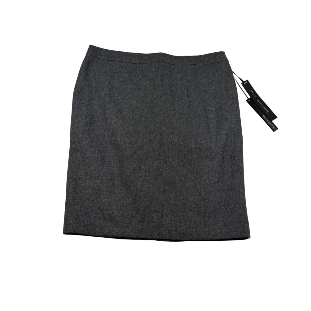 Willi Smith Grey‎ Wool Blend Pencil Skirt Knee Length Lined Size 10 NEW